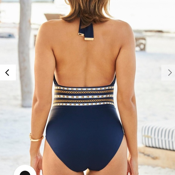 MICHAEL KORS Chain Border Halter One Piece - Picture 3 of 11